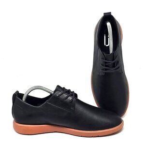 Men's Black Casual Lace-Up Shoes with Brown Sole